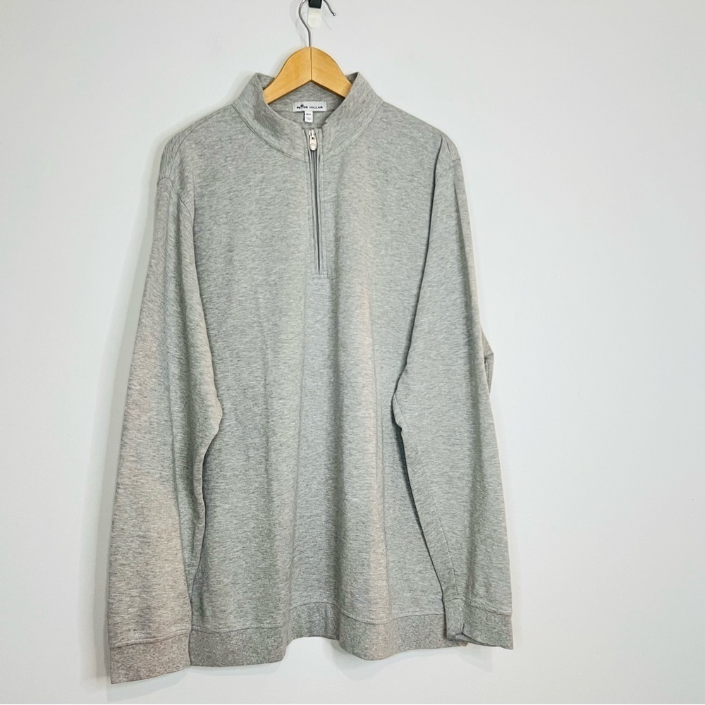 Peter Millar Light Gray Crown Comfort Interlock Quarter-Zip - Picture 3 of 6